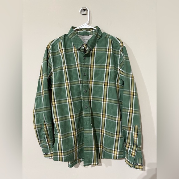 Eddie Bauer Men's Classic Fit Plaid Flannel Shirt Long Sleeve- Side L - Picture 2 of 8